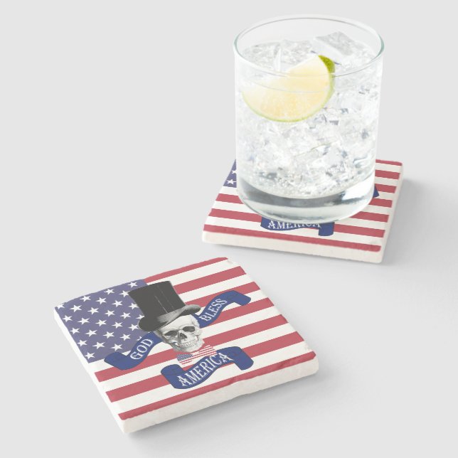 Funny Patriotic American Steinuntersetzer (Seitenansicht)