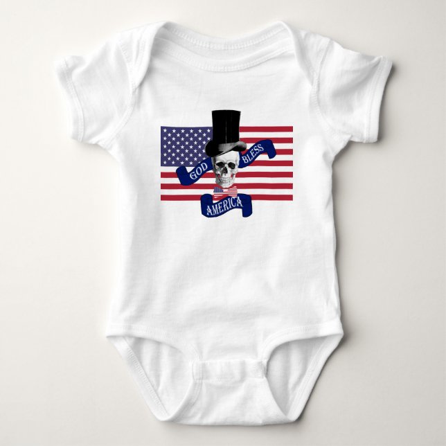 Funny Patriotic Amerikaner Baby Strampler (Vorderseite)