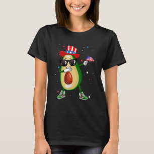 Funny Patriotic Avocado Frucht American Flag Usa 4 T-Shirt