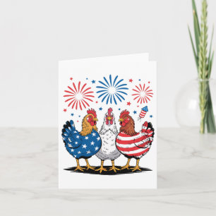 Funny Patriotic Chickens US Flag 4. Juli Chic Karte