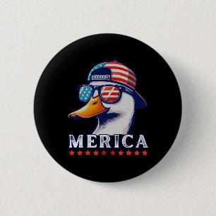 Funny Patriotic Duck Liebhaber 4. Juli Funny Duck Button