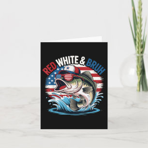 Funny Patriotic Fishing Red White & amp; Bruh für Karte