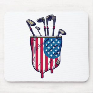 Funny Patriotic Golf Pocket USA Flag 4 O Mousepad