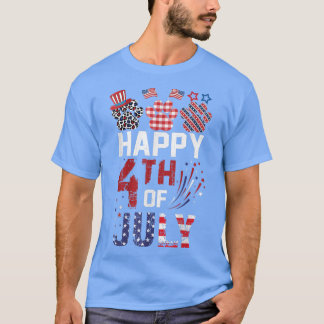 Funny Patriotic Katze Happy 4. Juli Unabhängigkeit T-Shirt