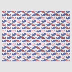 Funny Patriotic Mustache Pattern Seidenpapier
