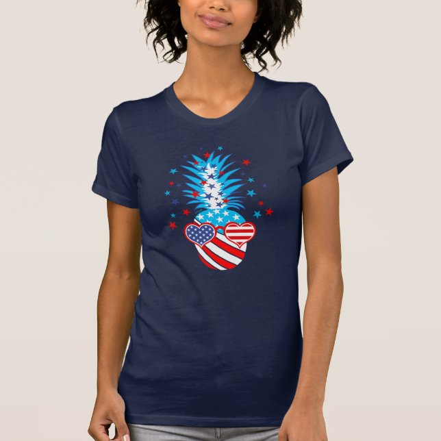 Funny Patriotic Pineaple T-Shirt (Vorderseite)