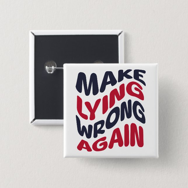 Funny Patriotic Political Fighting Frong Button (Vorne & Hinten)