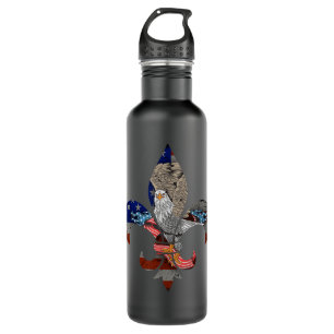 Funny Patriotic Scout Logo Scouting Lover Us Flag  Edelstahlflasche