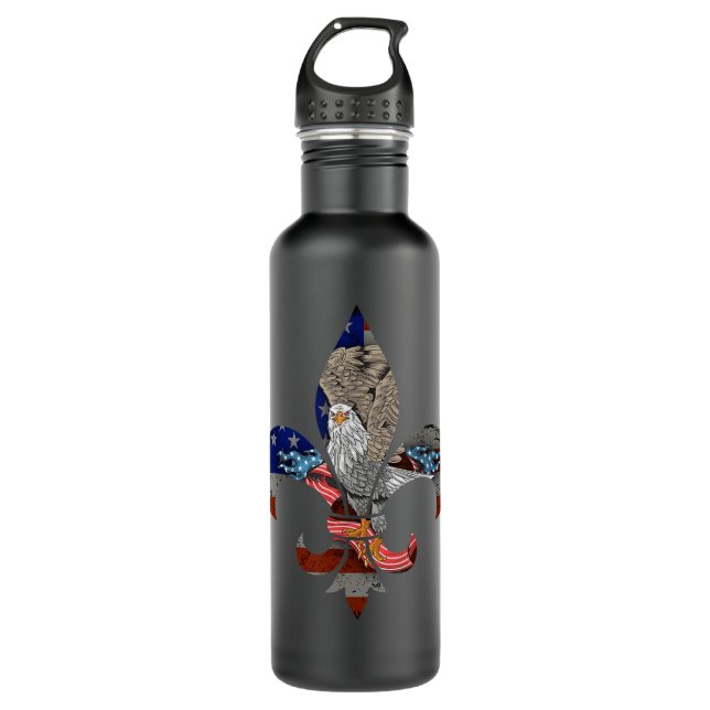 Funny Patriotic Scout Logo Scouting Lover Us Flag  Edelstahlflasche (Vorderseite)