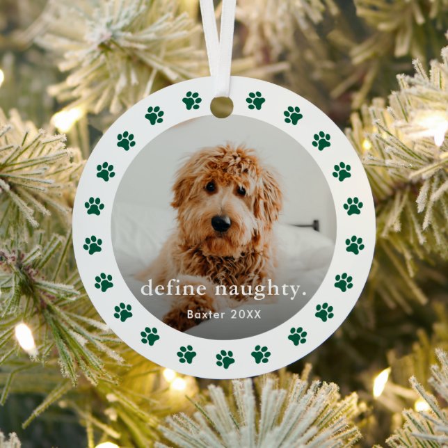 Funny Paw print 2 Foto Weihnachten Weihnachten Ornament Aus Metall (InSitu)