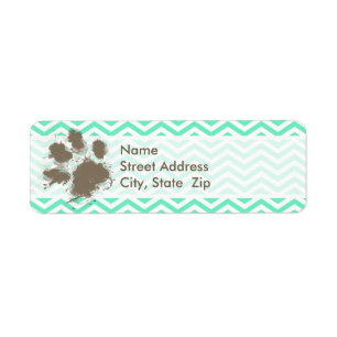 Funny Pawprint auf Aquamarine Zickzack
