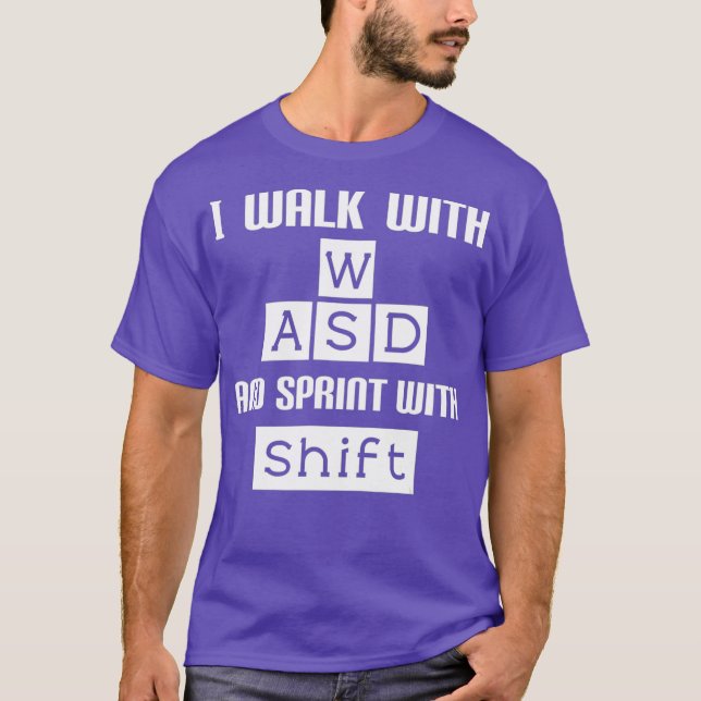 Funny PC Video Gamer WASD Gaming T-Shirt (Vorderseite)