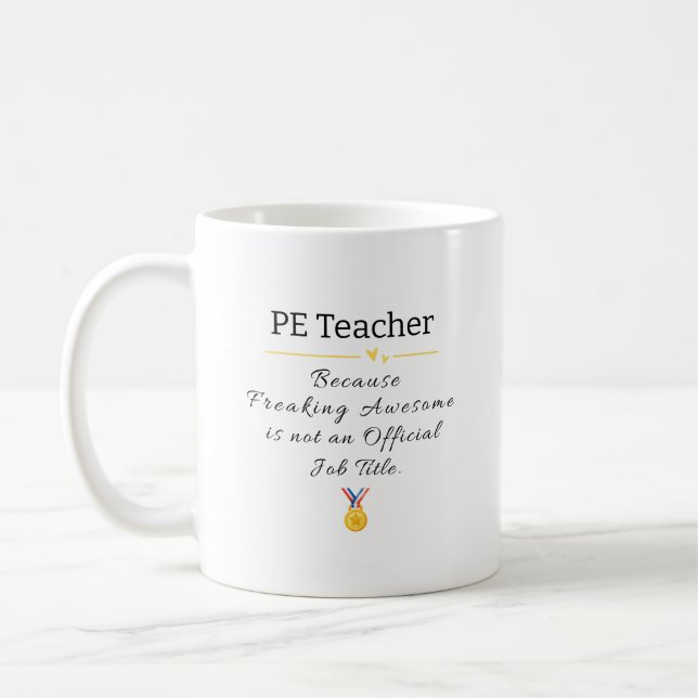 Funny PE Lehrer Wertschätzung Kaffeetasse (Links)