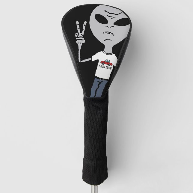 Funny Peace Alien Golf Headcover (Vorderseite)
