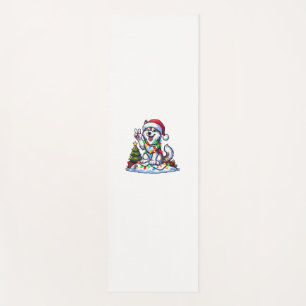 Funny Peace Hand Husky Weihnachtsleuchten Frauen M Yogamatte