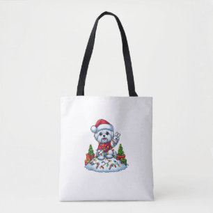 Funny Peace Hand Malteser Weihnachtsleuchten Fraue Tasche
