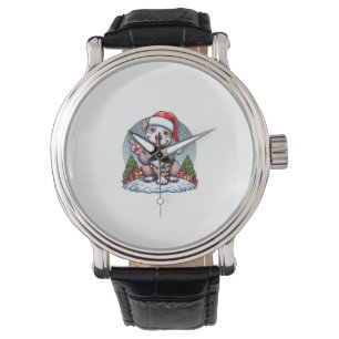 Funny Peace Hand Pitbuls Weihnachtsbeleuchtung Fra Armbanduhr