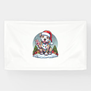Funny Peace Hand Pitbuls Weihnachtsbeleuchtung Fra Banner