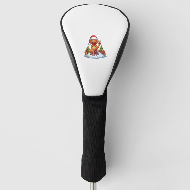 Funny Peace Hand Vizsla Weihnachtsbeleuchtung Wome Golf Headcover (Vorderseite)