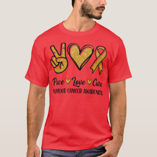 Funny Peace Liebe heilen Kinderkrebs Bewusstsein G T-Shirt