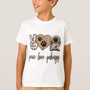 Funny Peace Liebe Pekingese Dog Lover T-Shirt