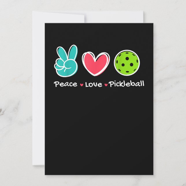 Funny Peace Liebe Pickleball Park/Garten Liebe Pic Einladung (Vorderseite)