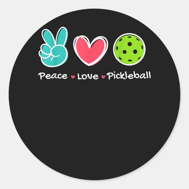 Funny Peace Liebe Pickleball Park/Garten Liebe Pic Runder Aufkleber (Vorderseite)