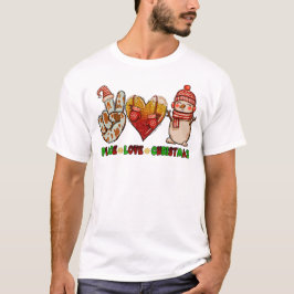 Funny Peace Liebe Weihnachten Weihnachten Weihnach T-Shirt