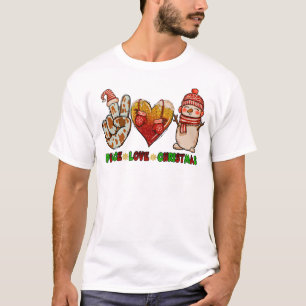 Funny Peace Liebe Weihnachten Weihnachten Weihnach T-Shirt