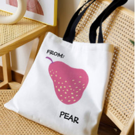 Funny Pear Pun – “From: Pear” Pop Art Fruit Canva Tasche