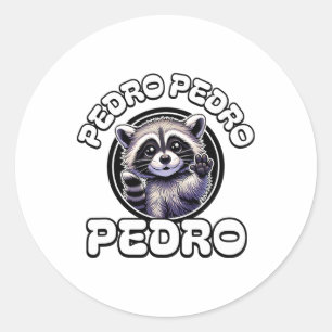 Funny Pedro Pedro Dancing Raccoon Populäres Intern Runder Aufkleber