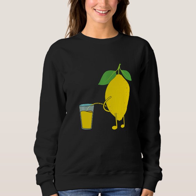 Funny Peeing Lemon Lemon Juice Pee Spaß Happ Sweatshirt (Vorderseite)