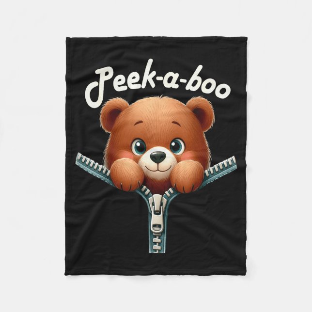 Funny - Peek-a-boo - Bear  Fleecedecke (Vorderseite)