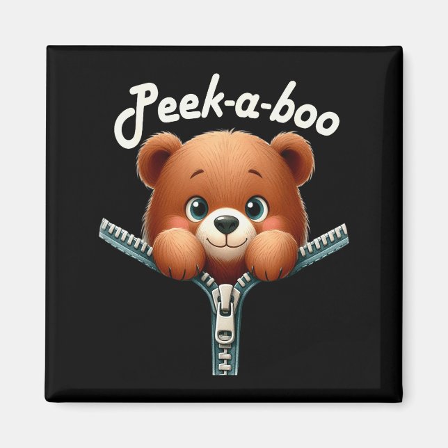 Funny - Peek-a-boo - Bear  Magnet (Vorne)