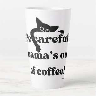 Funny Peekaboo Black Cat Latte Tasse - Niedlicher