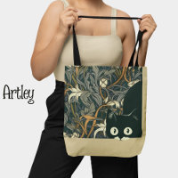 Funny Peeking Cat Vintager Stil Jugendstil
