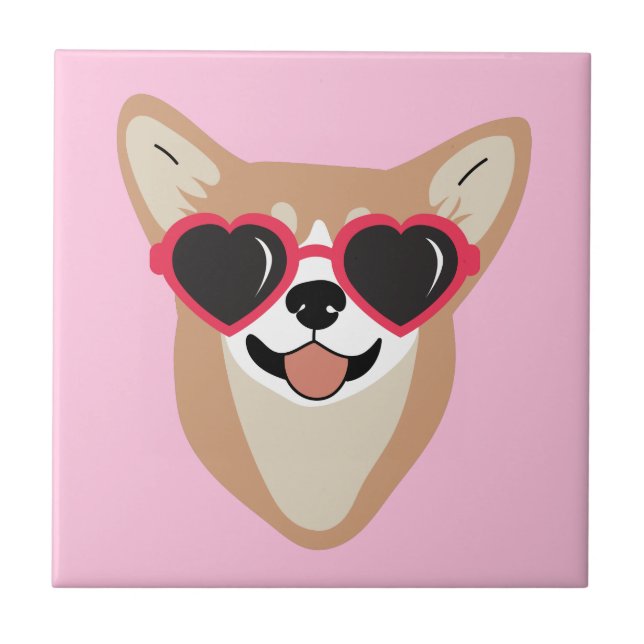 Funny Pembroke Welsh Corgi Fliese (Vorderseite)