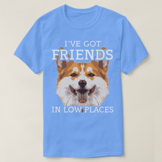 Funny Pembroke Welsh Corgi Ive Got Freunde in Low T-Shirt (Design vorne)