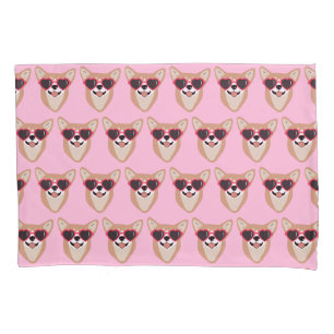 Funny Pembroke Welsh Corgi Pattern Pink Kissenbezug