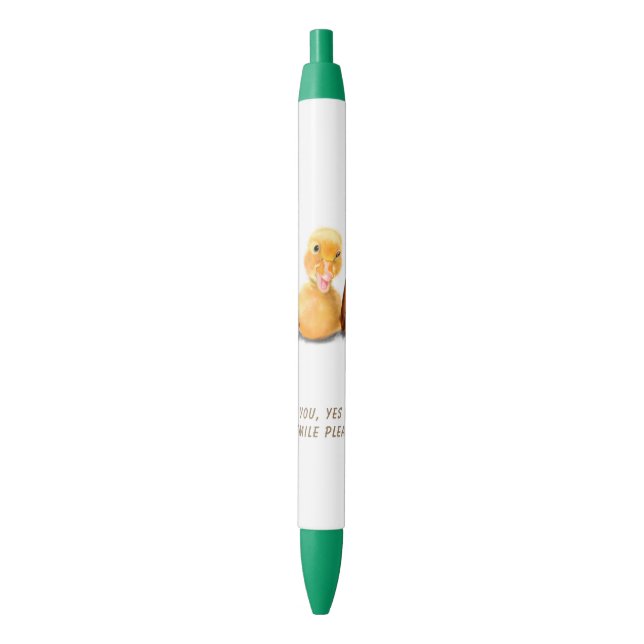 Funny Pen mit Happy Duck Smile - Benutzerdefiniert Kugelschreiber (Vorderseite Vertikal)