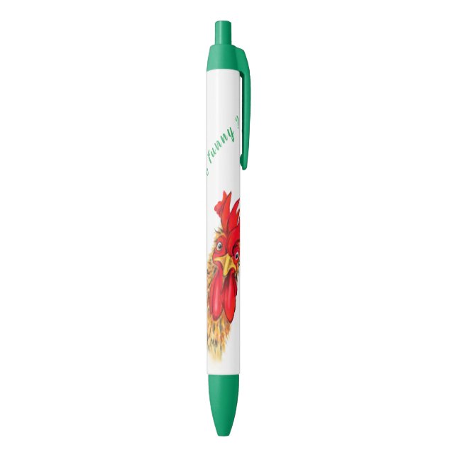 Funny Pen mit überraschendem Rooster - Benutzerdef Kugelschreiber (Unterseite (Vertikal))
