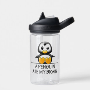 Funny Penguin Ate My Brain Water Flasche
