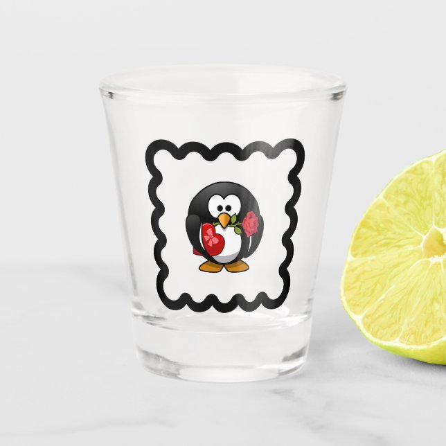 Funny Penguin Bird Design Schnapsglas (Vorderseite)