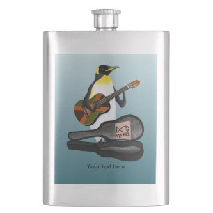 Funny Penguin Busking Flachmann