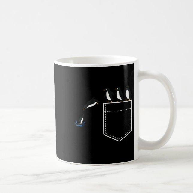 Funny Penguin Cket Cute Diving Penguin Animal Love Kaffeetasse (Rechts)
