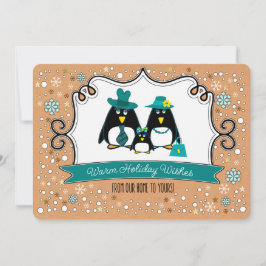 Funny Penguin Familienweihnachtskarte Feiertagskarte