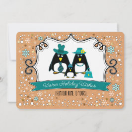 Funny Penguin Familienweihnachtskarte Feiertagskarte