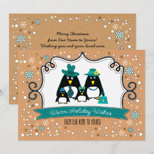 Funny Penguin Familienweihnachtskarten Feiertagskarte