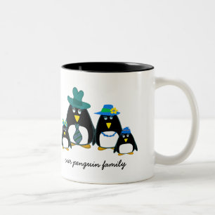 Funny Penguin Family Custom Weihnachtsgeschenke Ta Zweifarbige Tasse