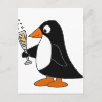 Funny Penguin mit Champagner